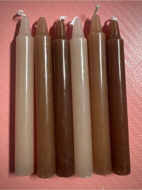 Set of 30 Mini Taper Candles Neutral Brown Tones 4” Spell Candles Event Decor